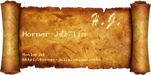 Horner Júlia névjegykártya