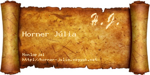 Horner Júlia névjegykártya